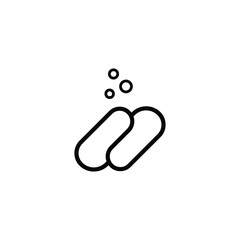 Vector line icon for pills, tablets, and capsules. Sign And Symbol 