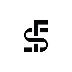 outstanding letter SF FS monogram letter initial based logo design template