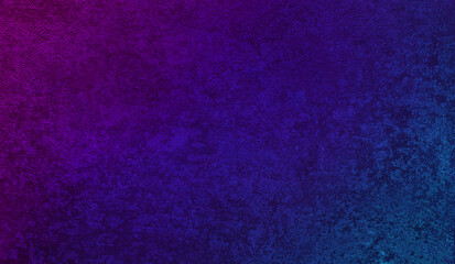 abstract gradient purple and blue neon color wall with rust texture, rusted and oxidized metal background. close up view of violet metal iron panel used as background with blank space for design.