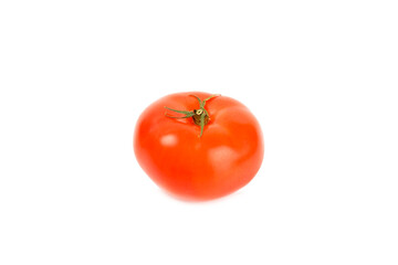 Red tomato isolated on white background. Fresh red tomatoes. Fresh vegetables. Vegan. Close-up. Healthy food. Salad Ingredients.