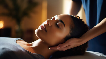 Tranquil Moments: A Woman's Relaxation During a Professional Massage
