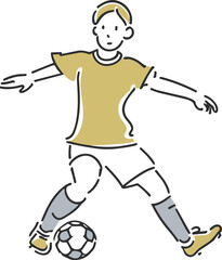 サッカーをする少年のイラスト