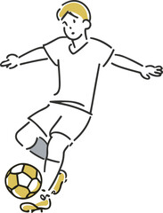 サッカーをする少年のイラスト