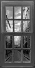 My particular vision through an old window towards the streets of Porto, Portugal.