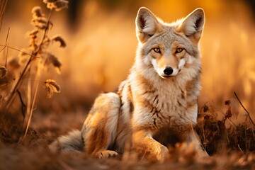Fototapeta premium Wilderness Chronicles: Stunning Coyote Portrait