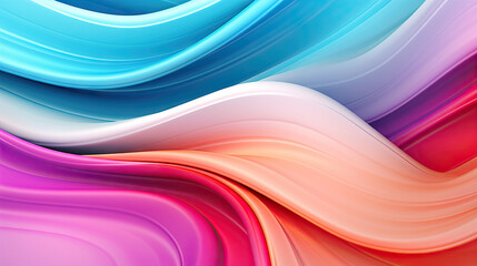  a colorful abstract background with wavy lines and colors of blue, pink, red, and white.  generative ai