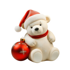 Christmas teddy bear with santa hat