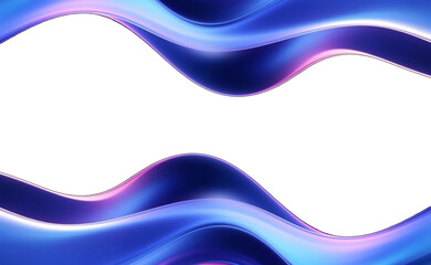 Abstract blue and purple liquid wavy shapes futuristic banner. Glowing retro waves vector background transparent PNG