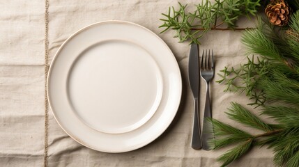 table setting with napkin and cutlery generated by AI