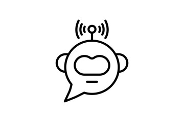 chatbot icon. icon related to device, artificial intelligence. line icon style. simple vector design editable