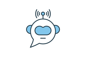 chatbot icon. icon related to device, artificial intelligence. flat line icon style. simple vector design editable