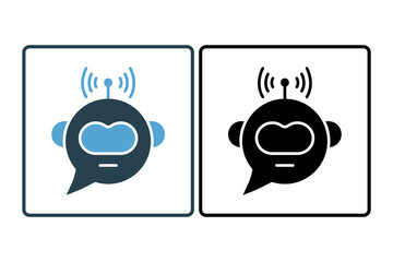 chatbot icon. icon related to device, artificial intelligence. solid icon style. simple vector design editable