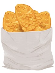 Bungeoppang (Korean Fish Shaped Pastry) ,Fish-shaped bread with sweet red bean filling