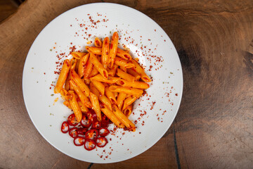 Delicious Italian pasta, Spaghetti, Fettuccine, Macaroni, Fusilli, Bow ties, Penne