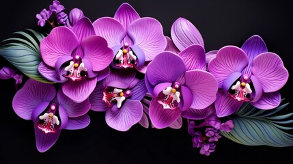orchid on black generated by AI