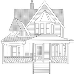 Best House Coloring Page for Adult