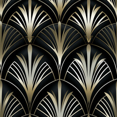 Art Deco geometric seamless pattern
