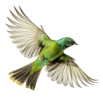 green bird on transparent background