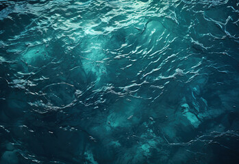 Obraz premium Aerial view to ocean waves. Abstract water surface of ocean. Stormy water background. Created with Generative AI