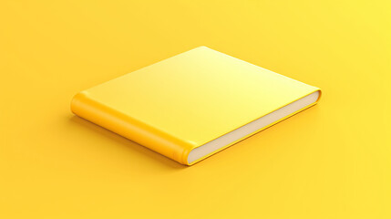  a yellow book sitting on top of a yellow table next to a yellow wall.  generative ai