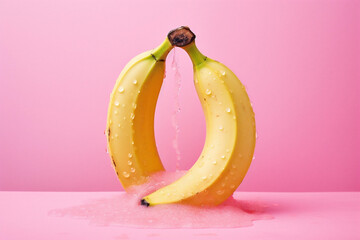Background exotic ripe food yellow healthy organic banana fruit fresh tropical