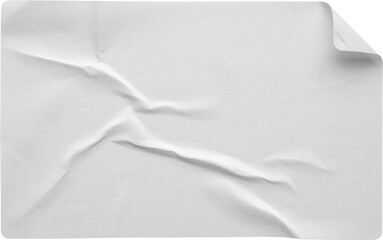 Paper sticker label isolated on white background