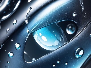 Close-up of rainbow-colored liquid with surreal psychedelic water droplets, creating a mesmerizing visual experience