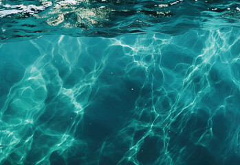 Fototapeta premium Aerial view to ocean waves. Abstract water surface of ocean. Stormy water background. Created with Generative AI