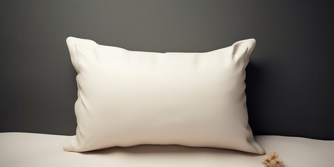 AI Generated. AI Generative. Clean white nap sleeping pillow mock up. Can be used for home items sales promotion