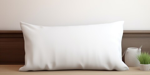 AI Generated. AI Generative. Clean white nap sleeping pillow mock up. Can be used for home items sales promotion