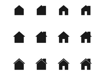 vector home icon set. flat design vector illustration symbol.