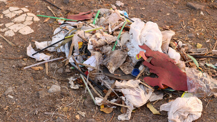 pile of plastic garbage waste on the floor