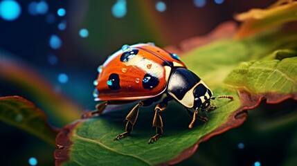ladybird on a leaf generated by AI