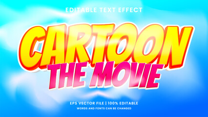 Cartoon the movie 3d editable text effect