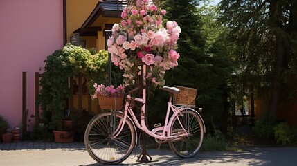 bicycle and flowers   generated by AI
