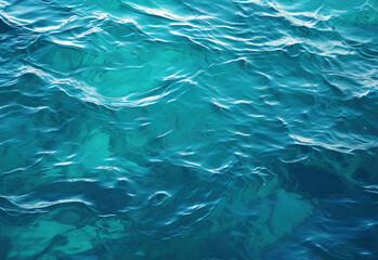 Obraz premium Aerial view to ocean waves. Abstract water surface of ocean. Stormy water background. Created with Generative AI