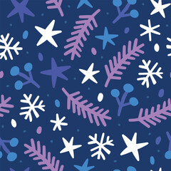 Christmas Pattern Christmas Seamless Design Snowflake Pattern Hand drawn Christmas background