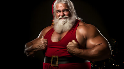 muscular santa claus, Santa Claus, the Photo Enthusiast: Striking a Pose for the Camera