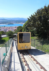 View at the funicular from Monte de Santa Luzia and the city of Viana do Castello, Portugal
