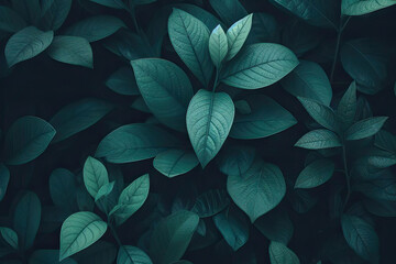 Group background of green leaves. Concept of nature. Green tropical leaves. Background and texture.