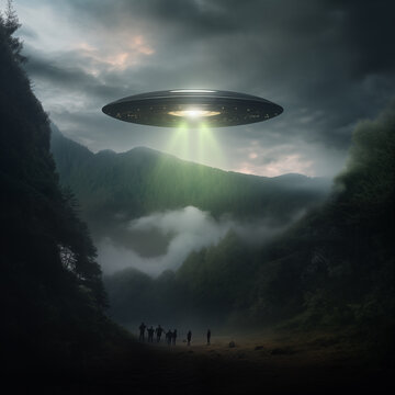 ufo in the clouds