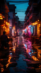 During the Diwali festival, have a look at the illuminated homes and streets in street photography,