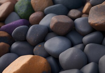 Detailed close-up of beach rocks, showcasing the unique textures and patterns shaped by nature's forces.