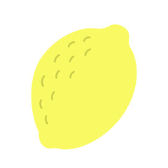 Fresh lemon fruit isolated on white background, flat design vector illustration