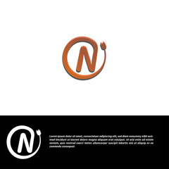 initial n with people logo design icon inspiration.