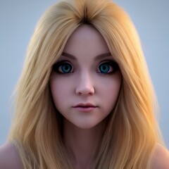 Naklejka premium Mature and beautiful blonde woman with long hair
