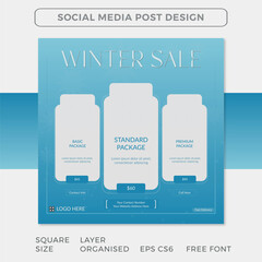Social media post design winter sale offer