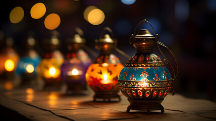 decorating with oil lamps during the joyous Diwali festival,