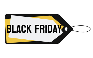 Fototapeta premium Black Friday. Black, yellow and white label written Black Friday
