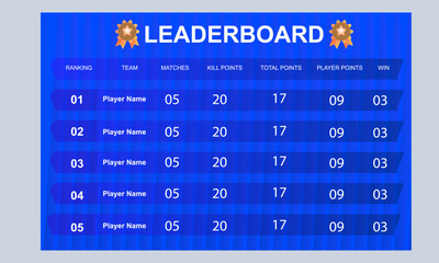 game leaderboard vector. abstract colorful game leaderboard